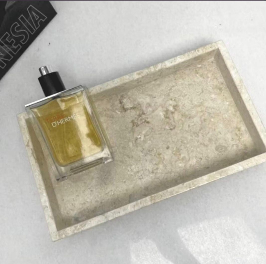 Carrara Marble Vanity Tray – Handcrafted Natural Stone Decor