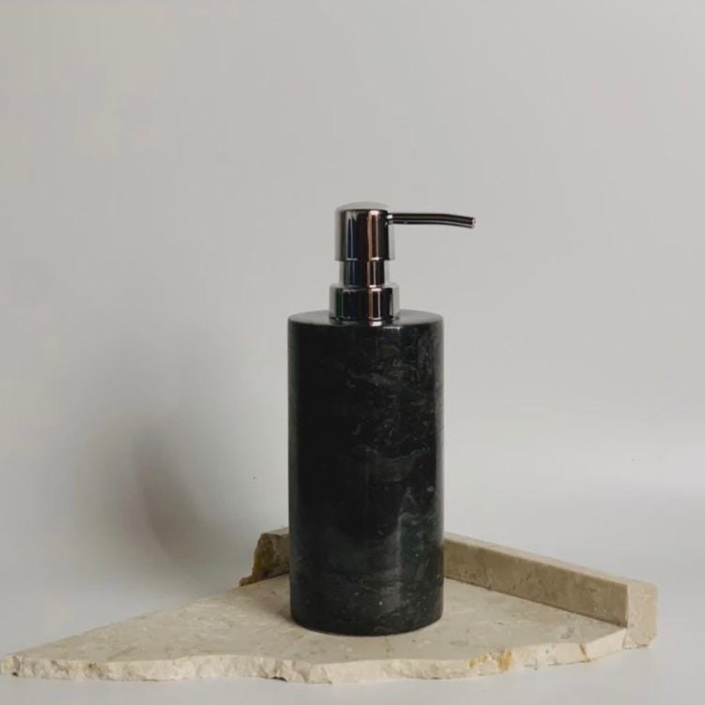 Japandi Marble Soap Dispenser – Wabi Sabi Shampoo Bottle | Handmade Stone Bathroom Accessory 200ml