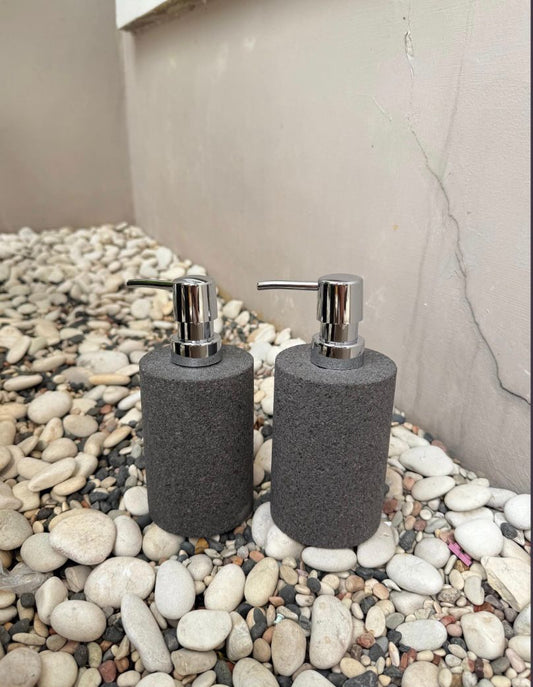 Handmade Natural Lava Stone Soap or Shampoo Dispenser – Rustic Eco Friendly Gift / Bathroom Accessories, Kitchen, or Vanity