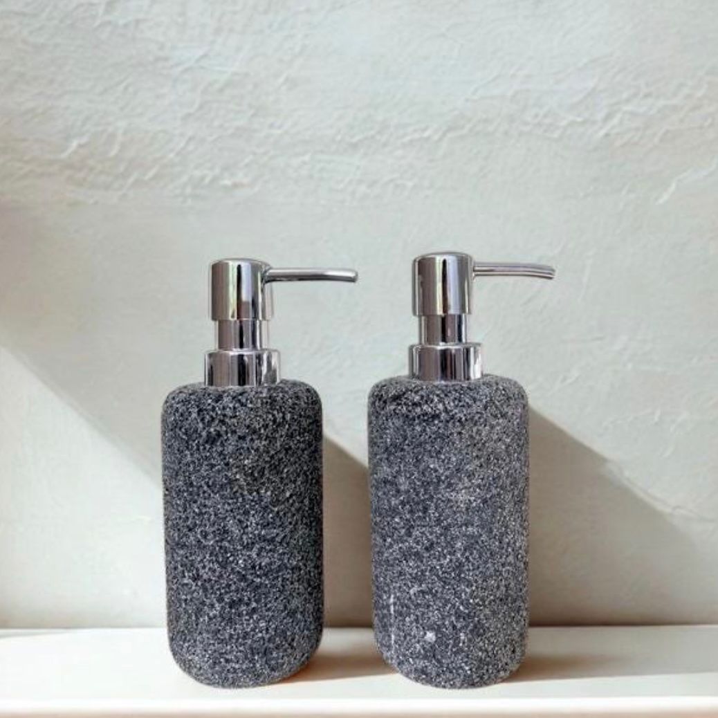 Handmade Natural Lava Stone Soap or Shampoo Dispenser – Rustic Eco Friendly Gift / Bathroom Accessories, Kitchen, or Vanity