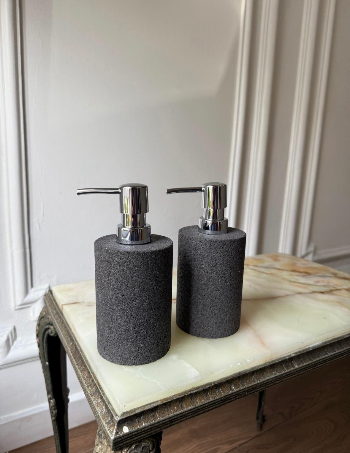 Handmade Natural Lava Stone Soap or Shampoo Dispenser – Rustic Eco Friendly Gift / Bathroom Accessories, Kitchen, or Vanity