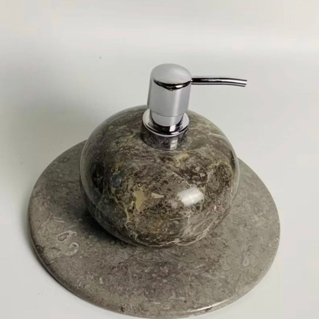 Japandi Marble Soap Dispenser | Wabi Sabi Bathroom Decor | Shampoo Bottle | Handmade Stone Bathroom Accessory
