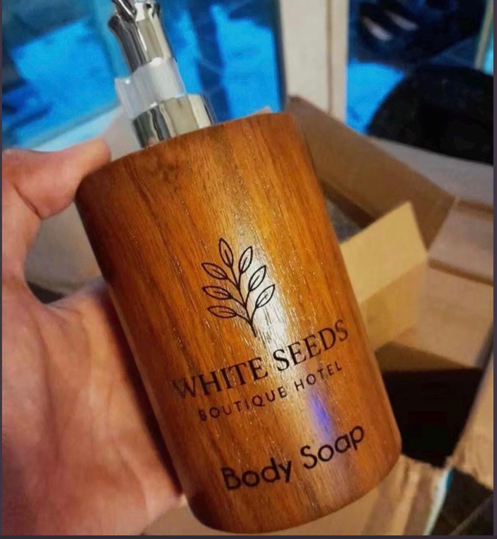 Teak Wood Soap Dispenser – Personalized Bathroom Accessories, Natural Wooden