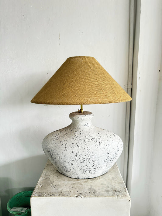 White Washed Terracota Style Lampshade | Wabi Sabi Japandi Coastal Inspired Table Lamp / Lamp Shade / Light Shade for Bedside & Living Room