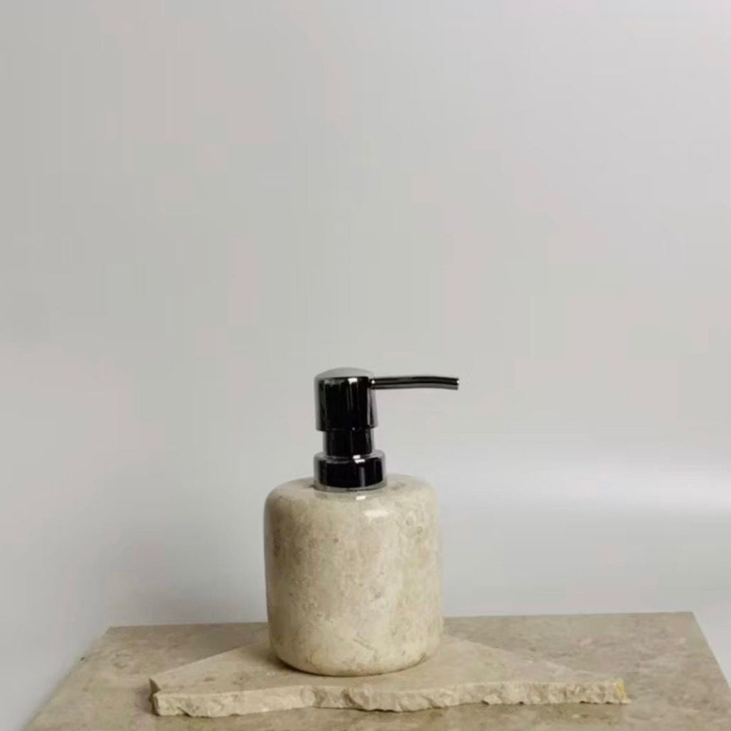 Japandi Marble Soap Dispenser | Wabi Sabi Bathroom Decor | Shampoo Bottle | Handmade Stone Bathroom Accessory