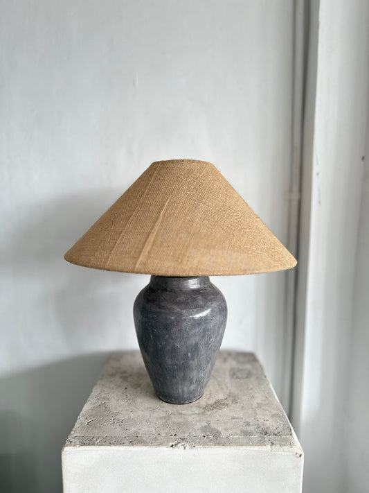 Grey Terracotta Style Lamp Shade | Japandi Wabi Sabi Nordic Coastal Inspired Bedroom Table Lamp / Lampshade / Desk Light