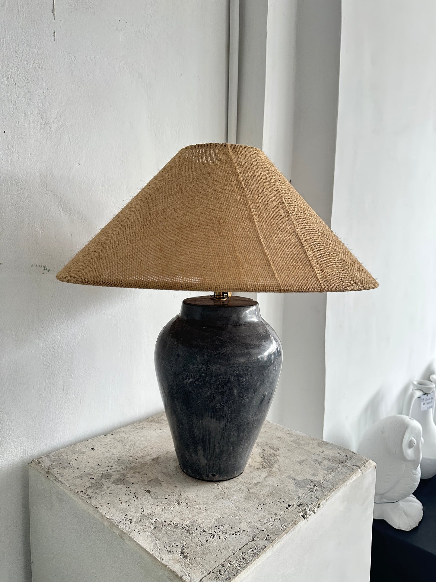 Grey Terracotta Style Lamp Shade | Japandi Wabi Sabi Nordic Coastal Inspired Bedroom Table Lamp / Lampshade / Desk Light