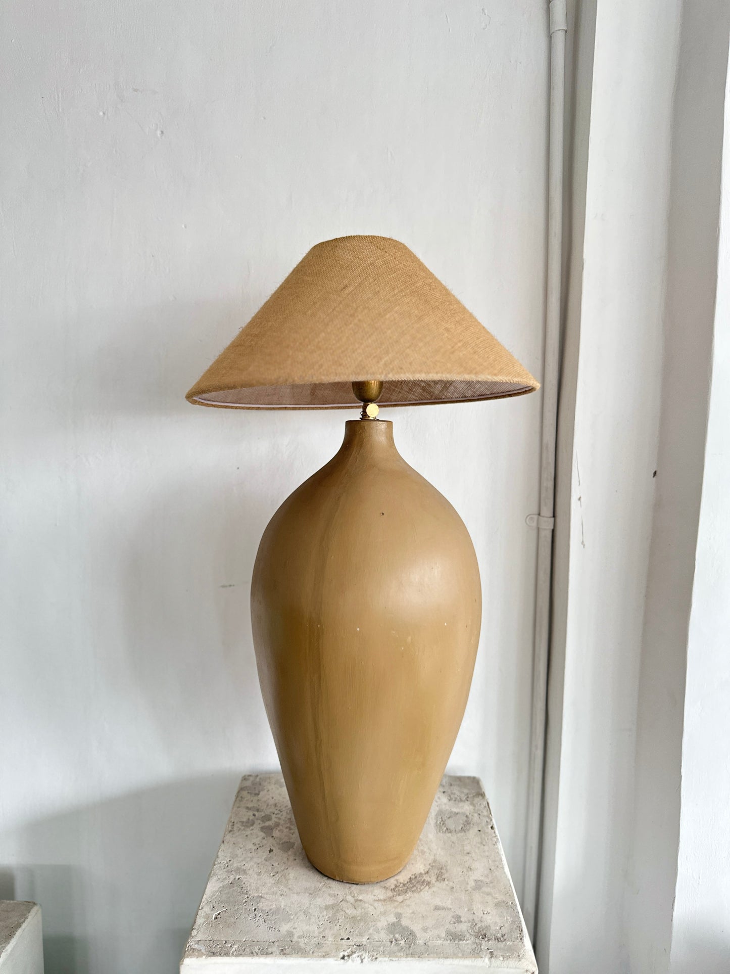 XL Rustic Beige Terracotta Style Lampshade | Japandi Wabi Sabi Inspired Nordic Bohemian Table Lamp, Lamp Shade, Light shade