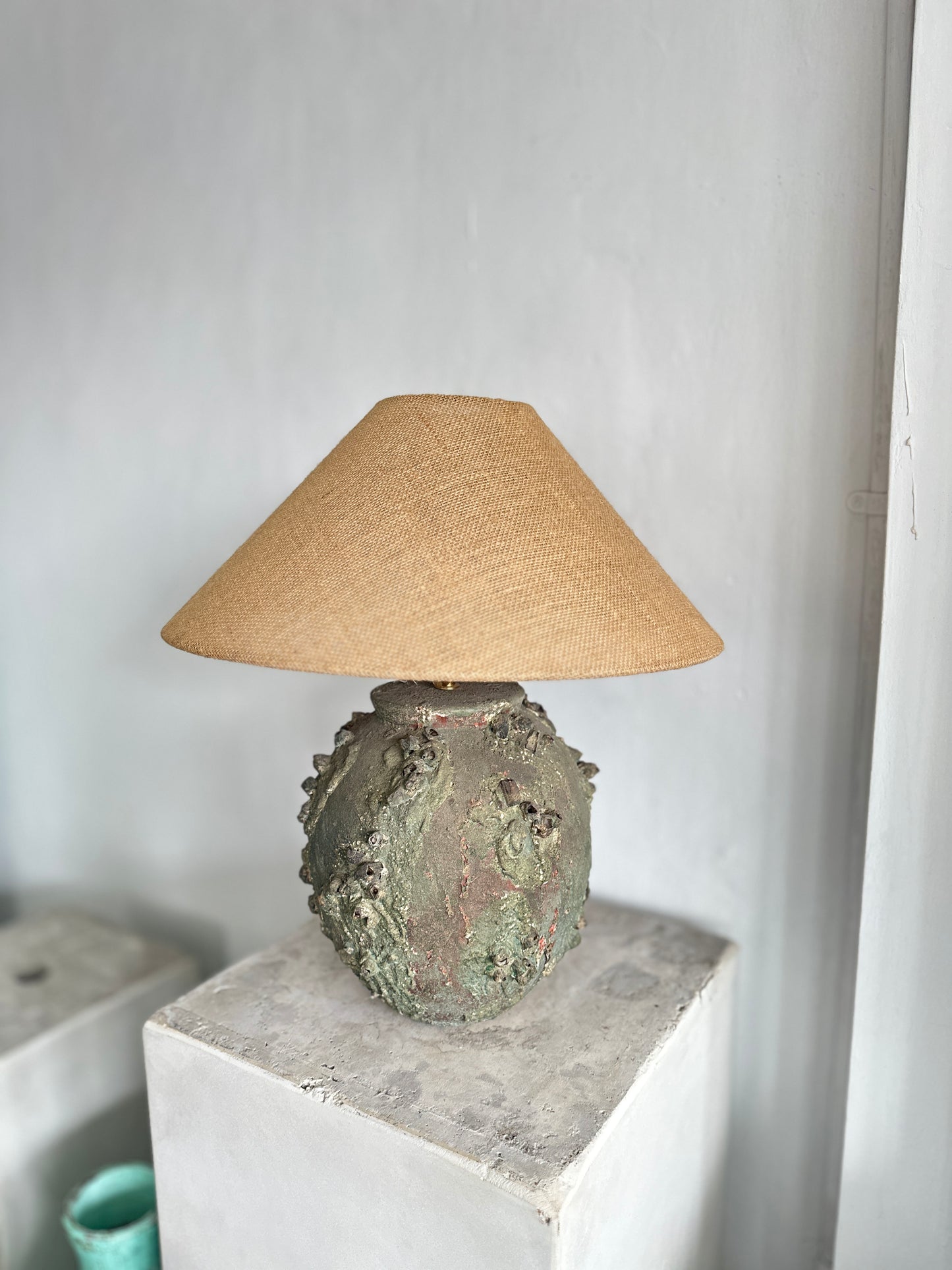 Rustic Terracotta Style Bedside Table Lamp | Organic Modern Table Light | Wabi Sabi / Japandi Lamps