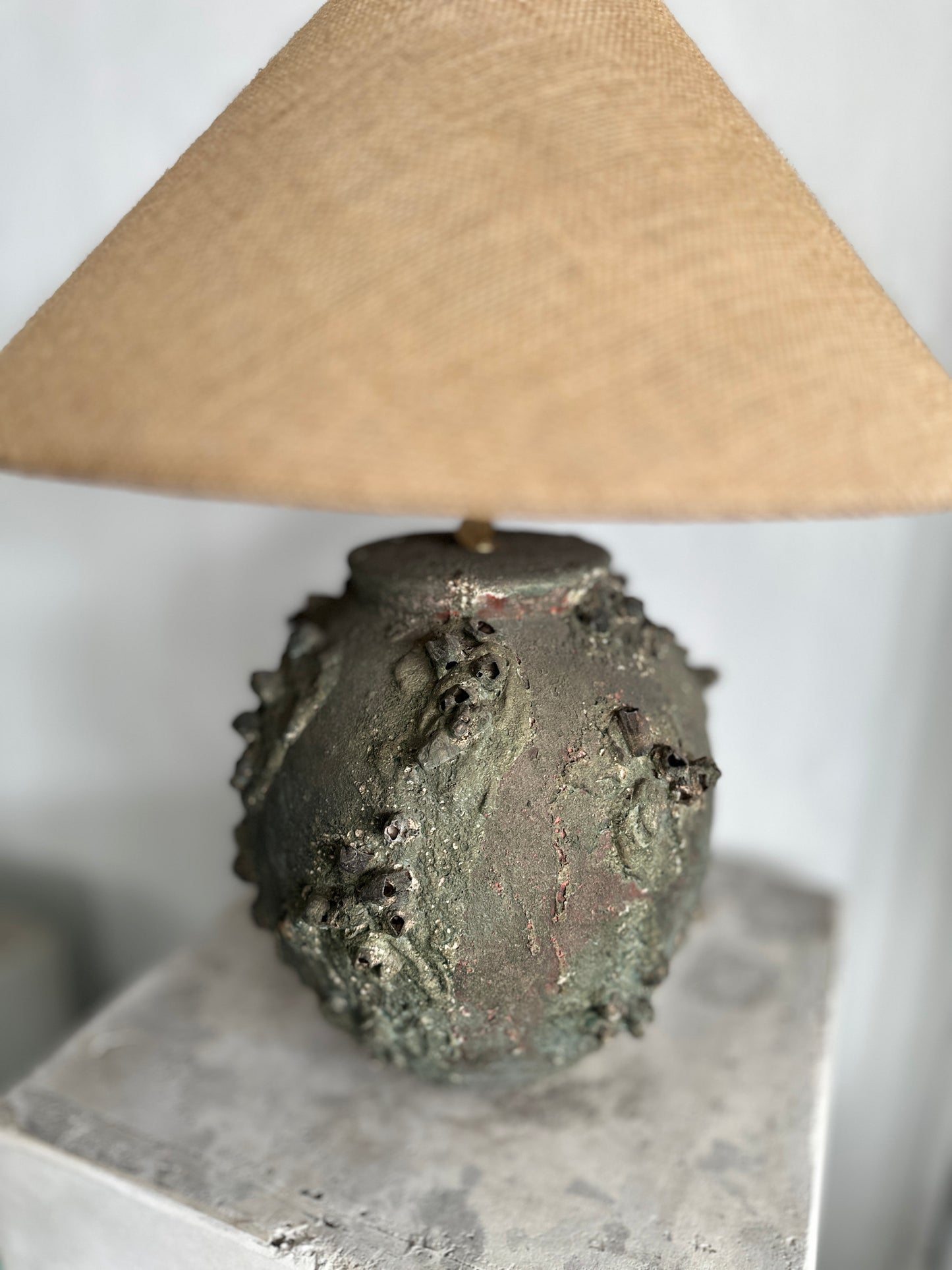 Rustic Terracotta Style Bedside Table Lamp | Organic Modern Table Light | Wabi Sabi / Japandi Lamps
