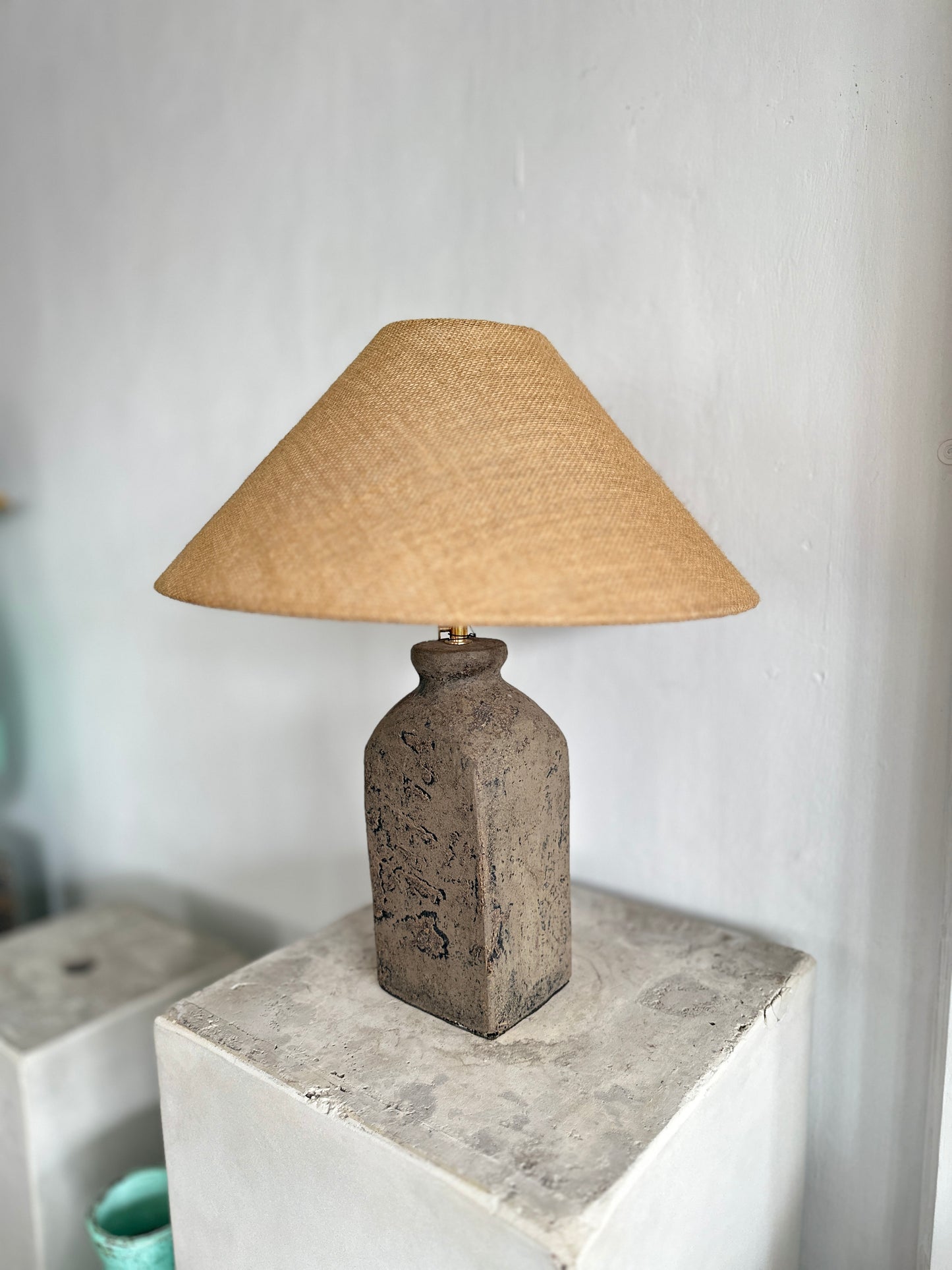 Terracotta Style Japandi Lampshade | Wabi Sabi Bedside Table Lamp | Bohemian Rustic Inspired Nordic Lamp Shade
