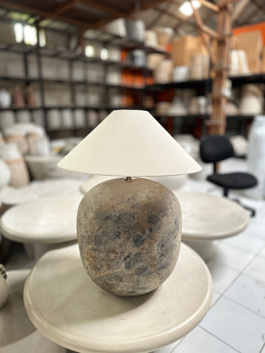 Wabi Sabi Terracotta Style (Large) Lampshade | Handmade Rustic Table Lamp | Earthenware Japandi Desk Lamp / Lightshade