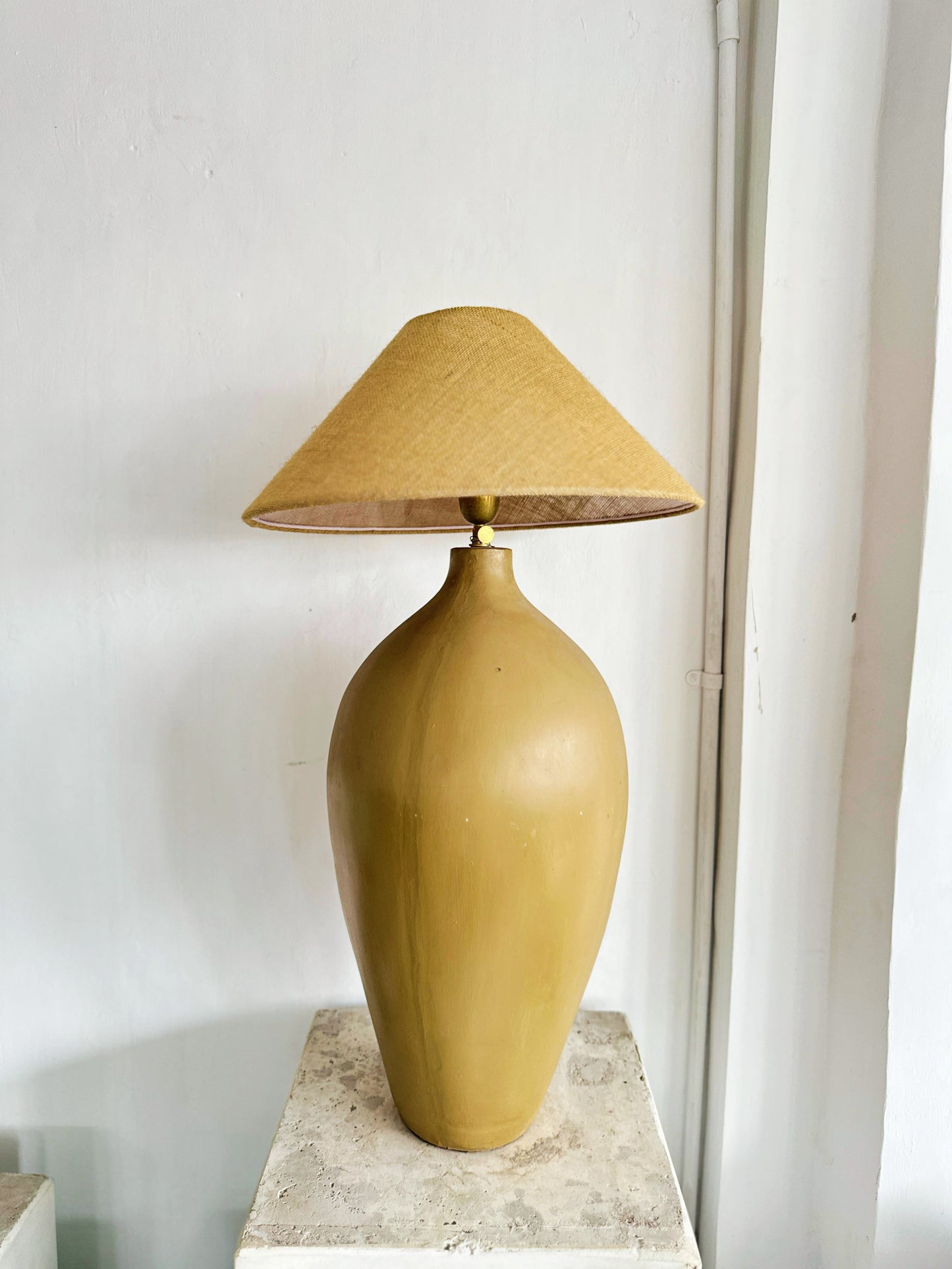 XL Rustic Beige Terracotta Style Lampshade | Japandi Wabi Sabi Inspired Nordic Bohemian Table Lamp, Lamp Shade, Light shade